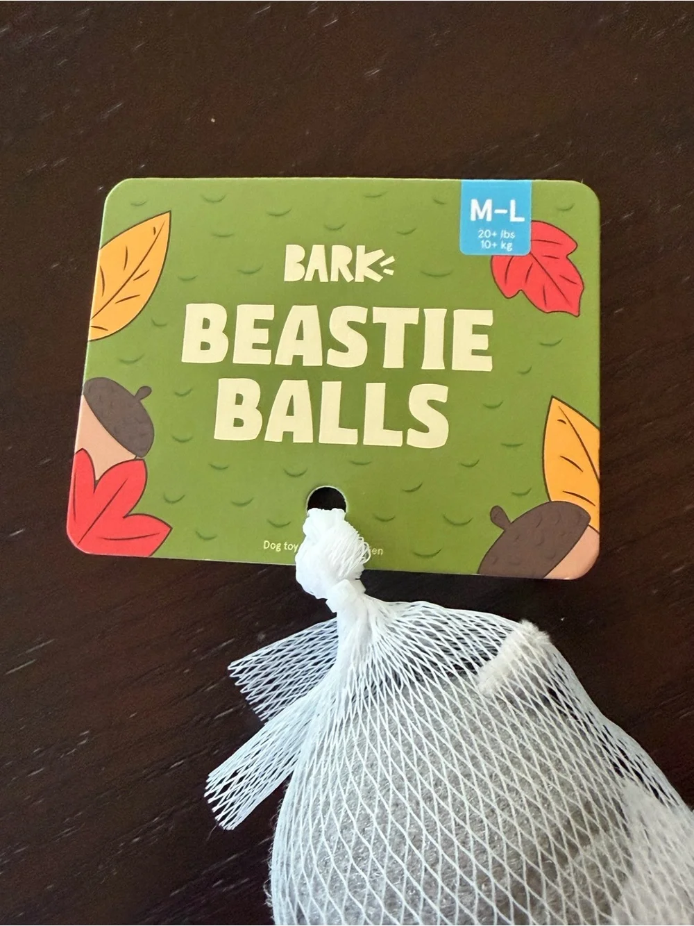 BARK Box set of 3 squeaky tennis balls.